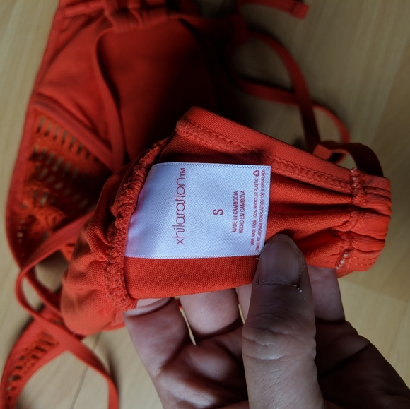 Orange mesh halter bikini top - Picture 2 of 3